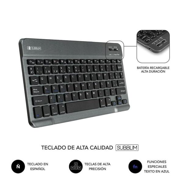 Capa para Tablet e Teclado Subblim SUB-KT2-BT0003 Vermelho Qwerty espanhol