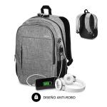 Mochila para Portátil e Tablet com Saída USB Subblim SUB-BP-1UL0001 Cinzento