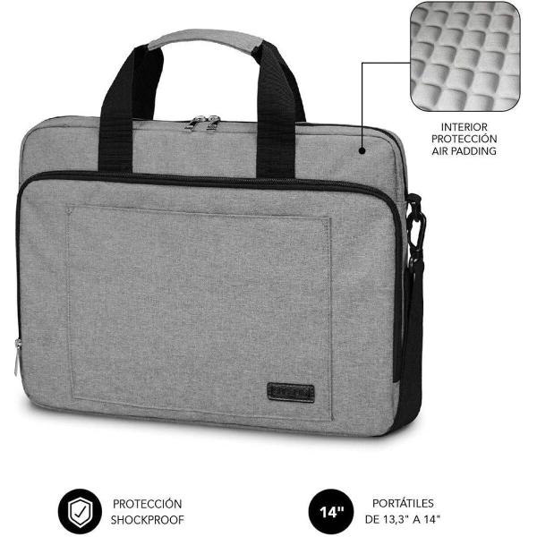 Mala para Portátil Subblim SUBLB4APLB01 Cinzento 14" Qwerty espanhol