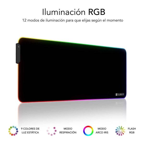 Tapete de Rato Subblim SUBMP-02RGB01 Preto Multicolor