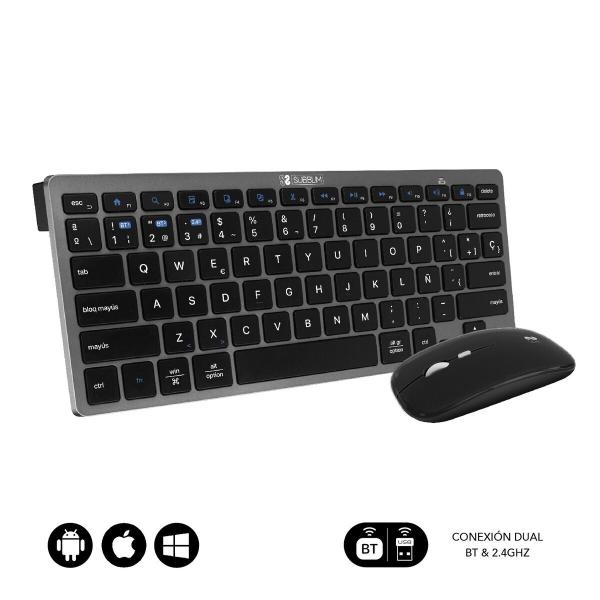 Teclado e Rato Subblim SUBKBC-OCO020 Preto Cinzento (2 Unidades)
