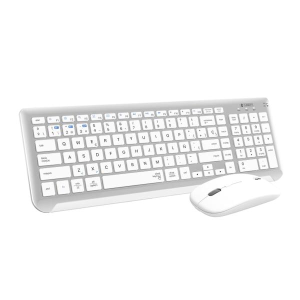 Teclado e Rato sem Fios Subblim SUBKBC-DCEP10 Prateado Qwerty espanhol