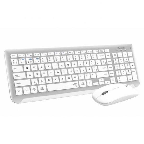 Teclado e Rato sem Fios Subblim SUBKBC-DCEP10 Prateado Qwerty espanhol