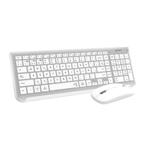 Teclado e Rato sem Fios Subblim SUBKBC-DCEP10 Prateado Qwerty espanhol