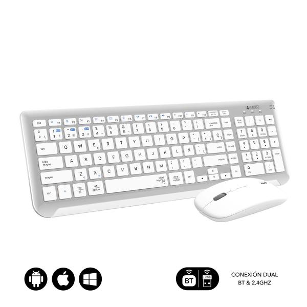 Teclado e Rato sem Fios Subblim SUBKBC-DCEP10 Prateado Qwerty espanhol