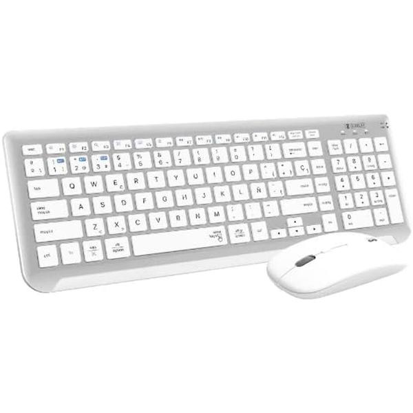 Teclado e Rato sem Fios Subblim SUBKBC-DCEP10 Prateado Qwerty espanhol