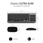 Teclado e Rato sem Fios Subblim SUBKBC-DCEP20 Cinzento Qwerty espanhol