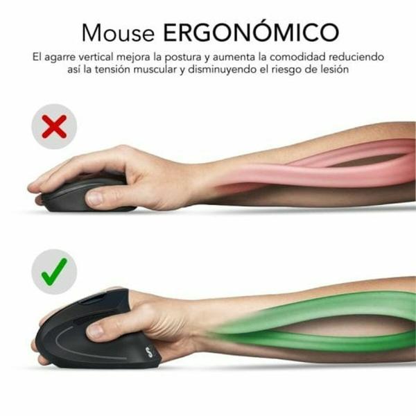 Rato Ergonómico Ótico Subblim SUBMO-EDGVW01 Preto 1600 dpi