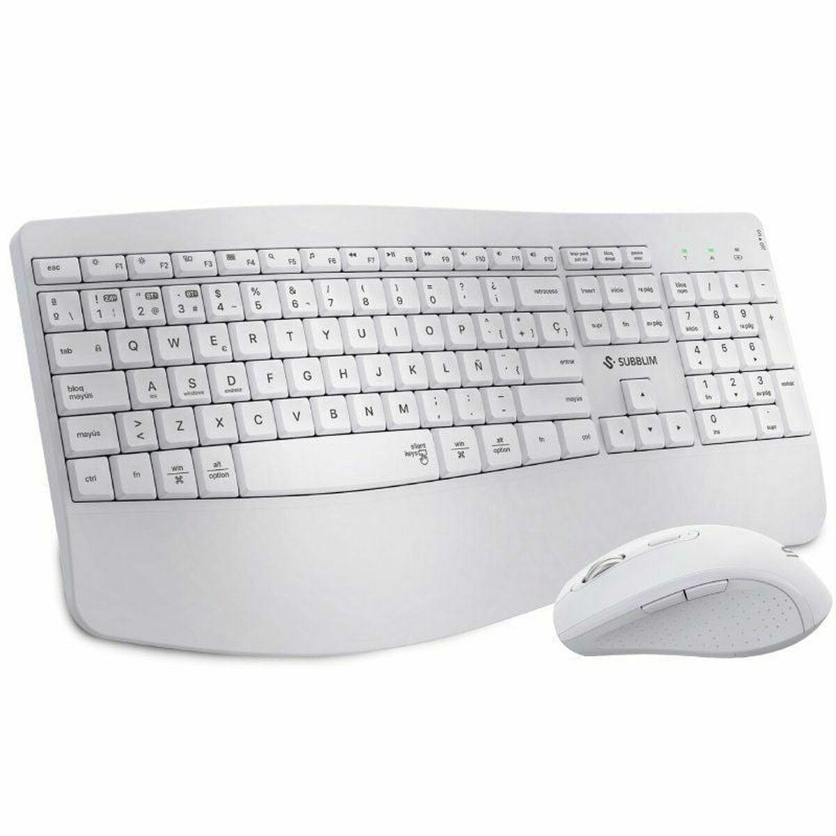 Teclado e Rato Subblim SUBKBC-DCOPW1 Branco