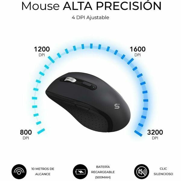 Teclado e Rato Subblim SUBKBC-DCOPW2 Preto