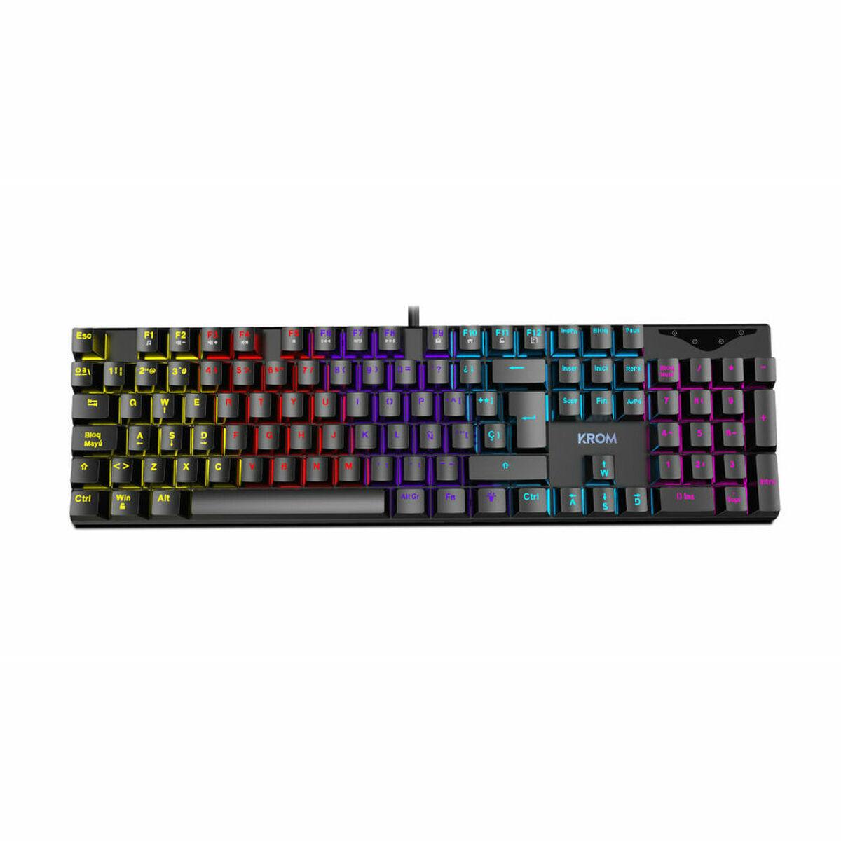 Teclado Gaming Krom Kasic Preto Qwerty US