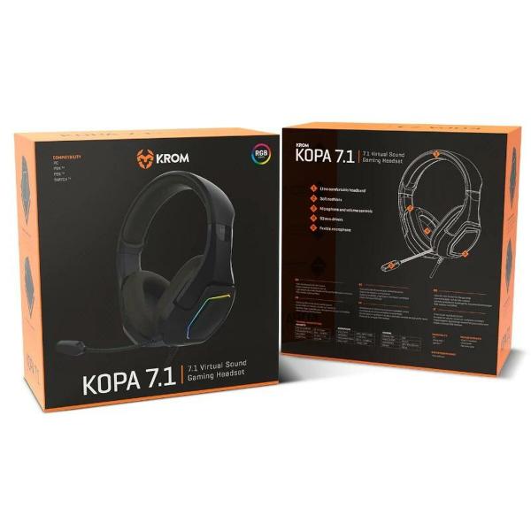 Auriculares com microfone para Vídeojogos Krom KOPA