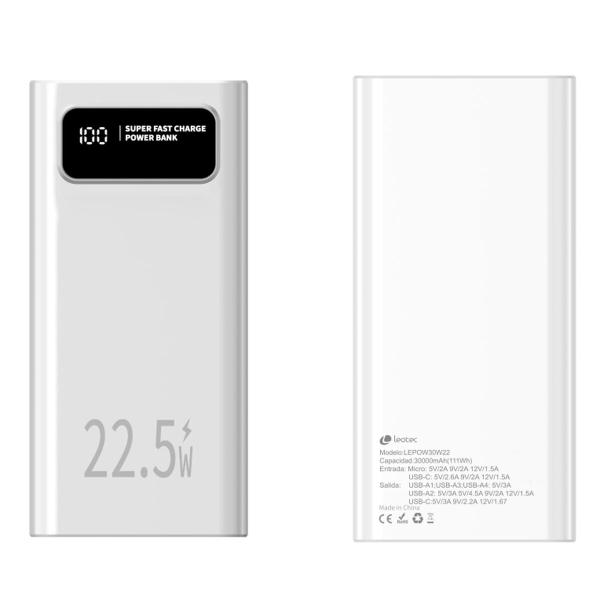Powerbank LEOTEC LEPOW30W22W Branco 30000 mAh