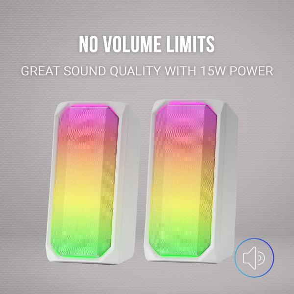 Altifalante Bluetooth Portátil Mars Gaming MSRGBW Branco 15 W 4 W