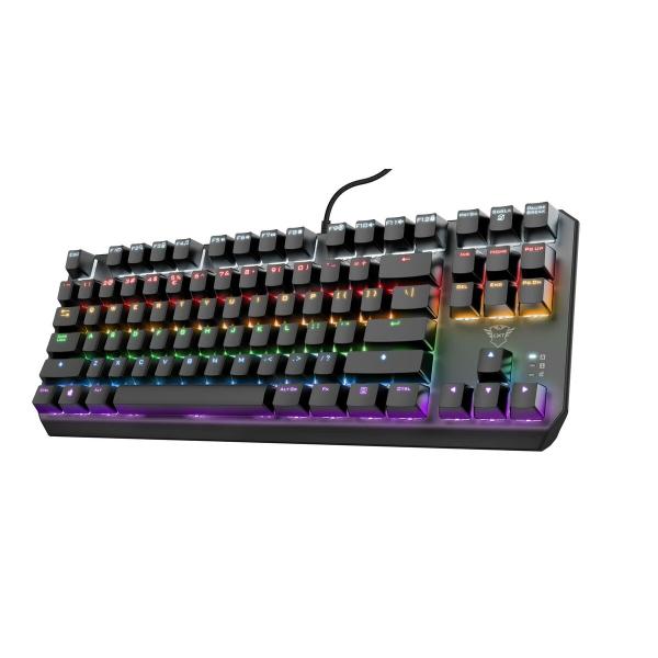 Teclado Gaming Trust 24407 Preto Qwerty espanhol