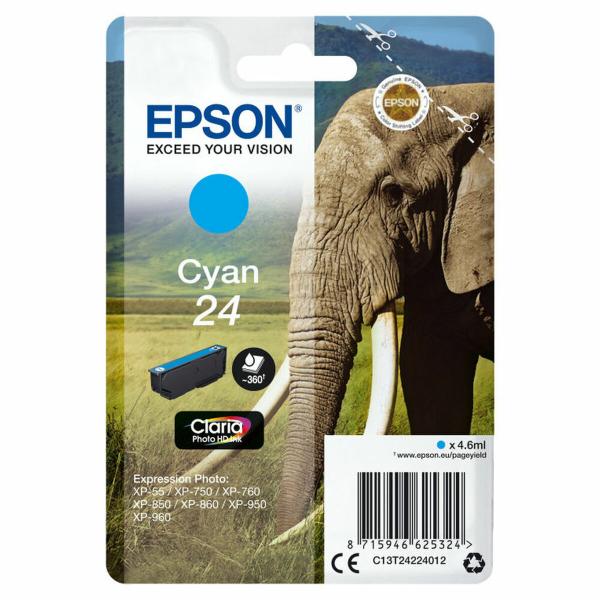 Tinteiro de Tinta Original Epson T2422 Ciano 4,6 ml