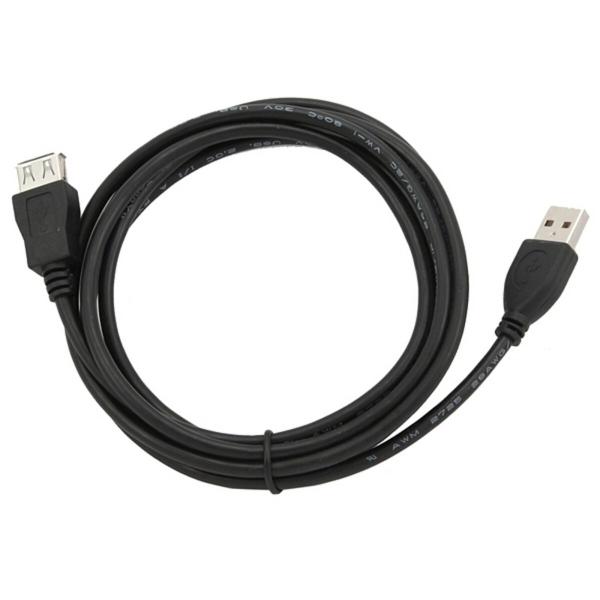 Cabo Alargador USB GEMBIRD 1.8m USB 2.0 A M/FM (1,8 m) Preto 1,8 m