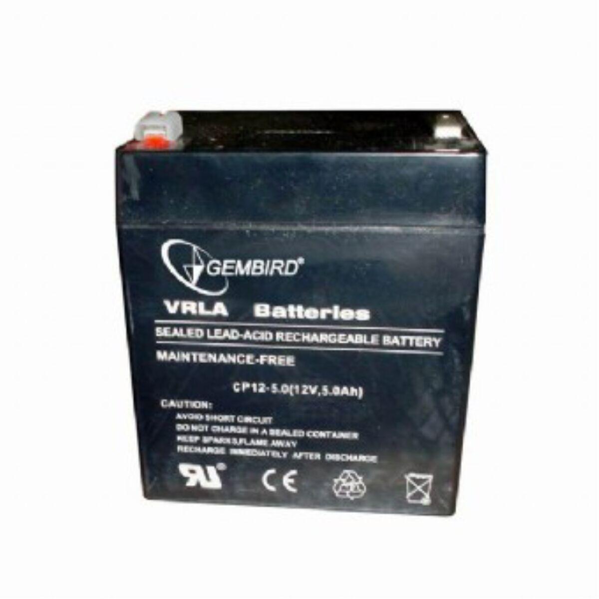 Bateria para Sistema Interactivo de Fornecimento Ininterrupto de Energia GEMBIRD 12V, 5Ah 5 Ah 12 V 5 V