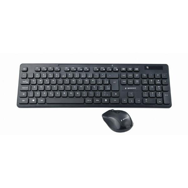 Teclado e Rato GEMBIRD KBS-WCH-03 Qwerty UK Preto Monocromática QWERTY Qwerty US