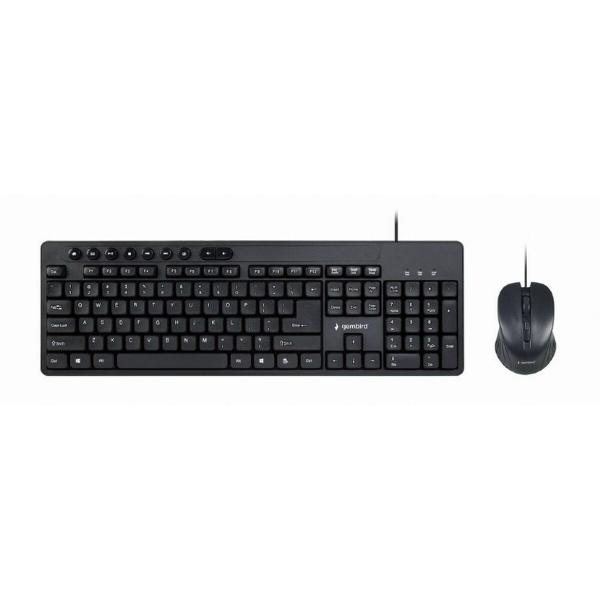 Teclado e Rato GEMBIRD KBS-UM-04 Preto Monocromática QWERTY Qwerty US
