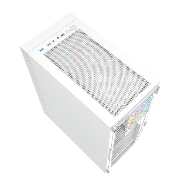 Caixa Semitorre ATX GEMBIRD Fornax 4000W ARGB Branco Multicolor