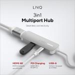 Hub USB Linq Byelements LQ49031 Branco Cinzento