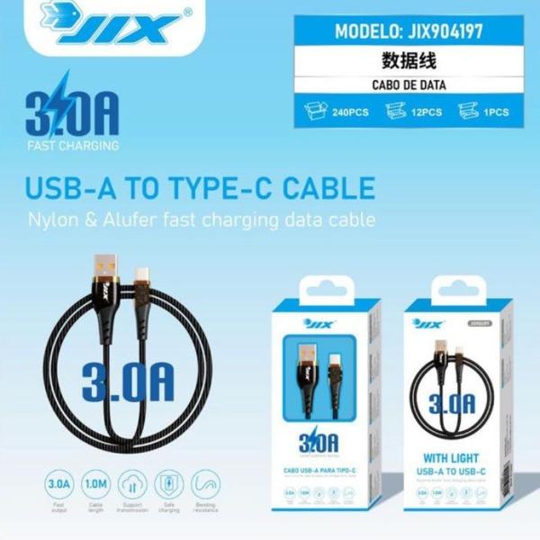 Cabo de Dados USB-A para Type-C (1M) – 3.0A