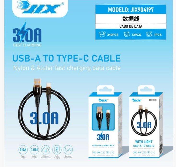 Cabo de Dados USB-A para Type-C (1M) – 3.0A