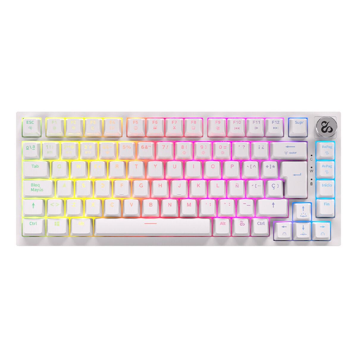 Teclado sem Fios Newskill NS-KB-PYROSPRO-IV Branco Qwerty espanhol QWERTY