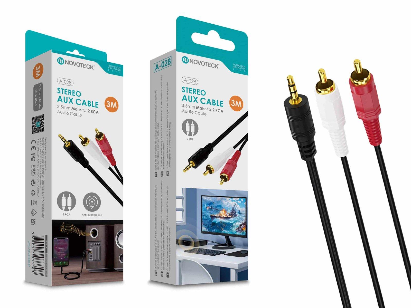 Cabo 3M Jack To Rca 2 NOVOTECK A-028