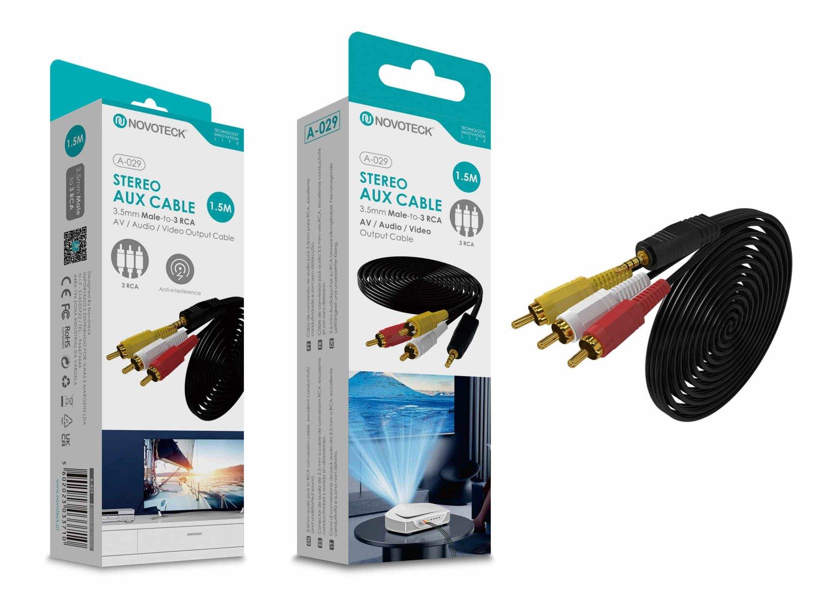 Cabo 1.50M Jack To Rca 3 NOVOTECK A-029