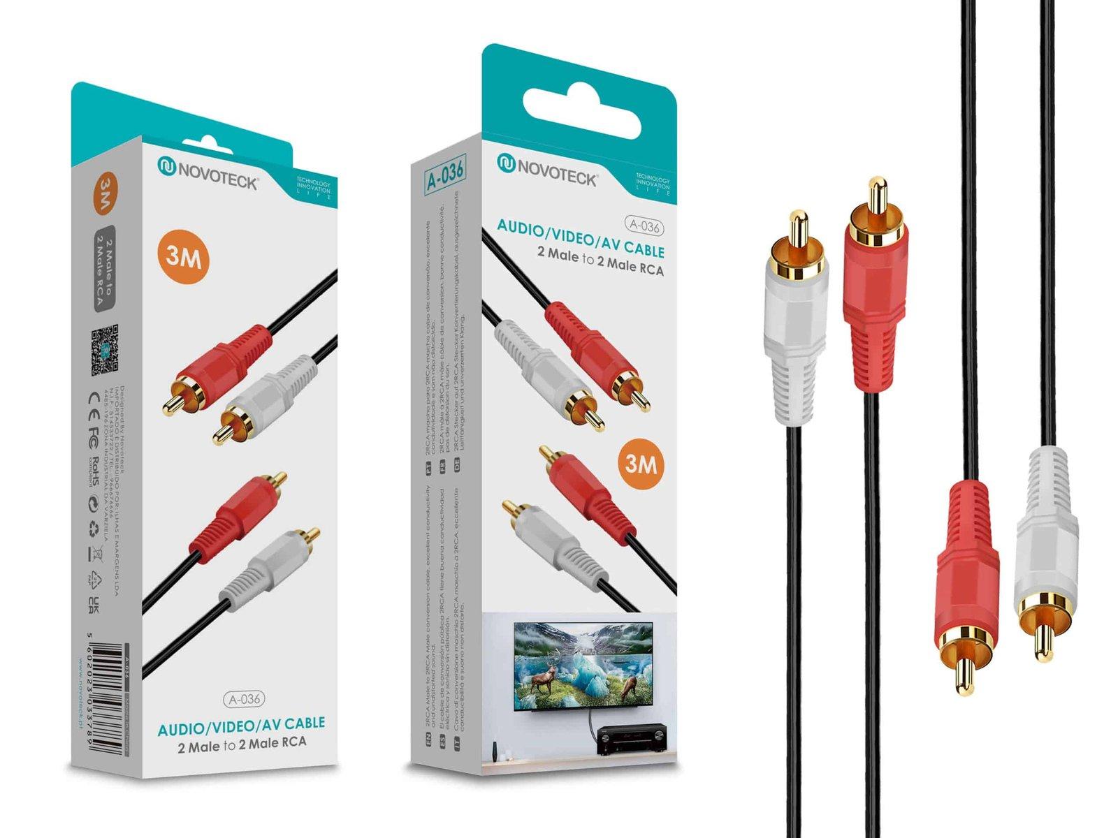 Cabo 3M Rca 2 Macho To Rca 2 Macho NOVOTECK A-036