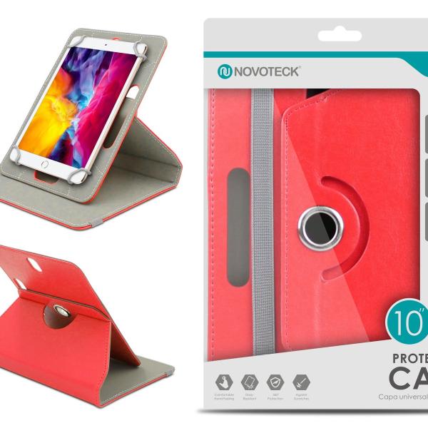 Capa Protetora Universal Vermelho para Tablet de 10'' - N-004- Confortável, Resistente a Quedas e com Suporte Ajustável