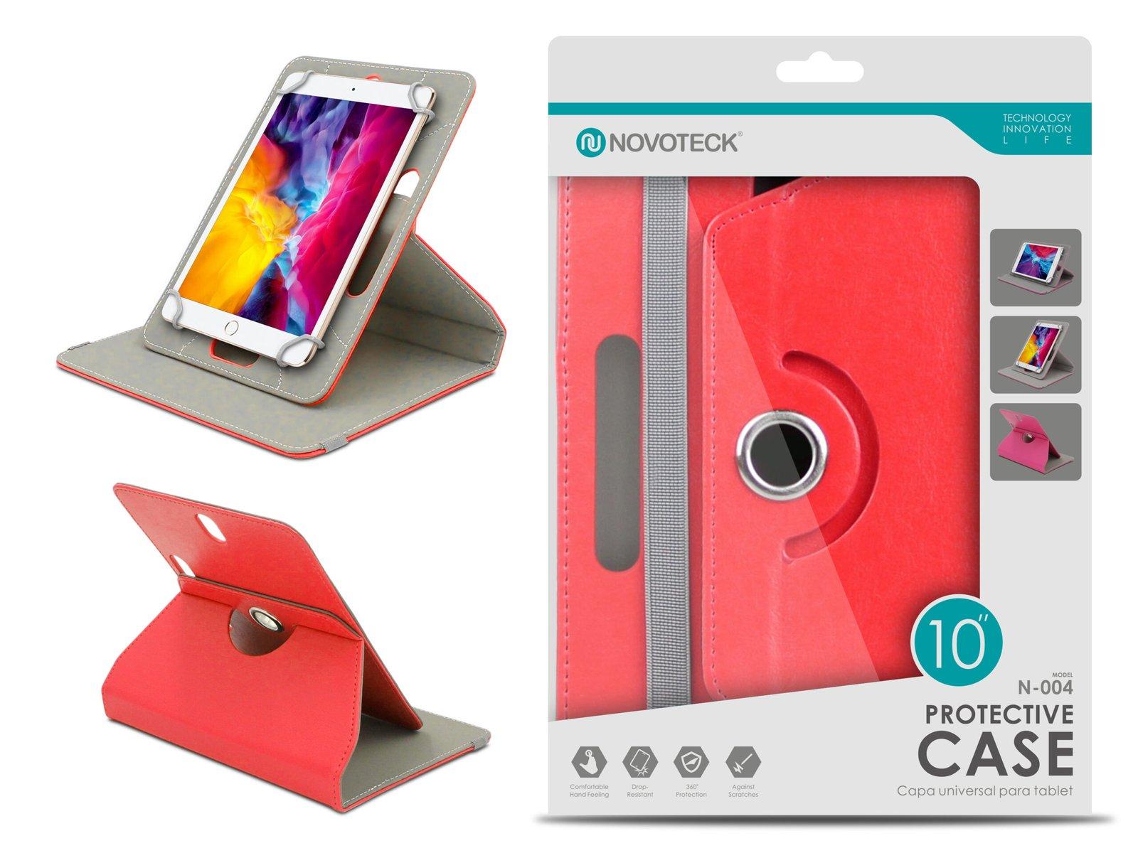 Capa Protetora Universal Vermelho para Tablet de 10'' - N-004- Confortável, Resistente a Quedas e com Suporte Ajustável