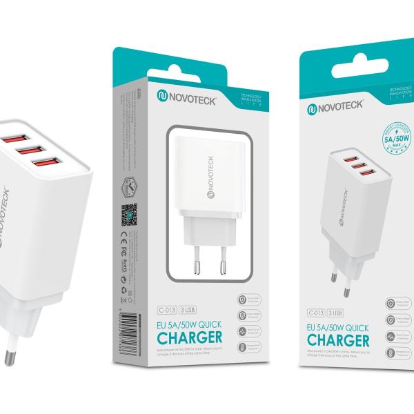 Carregador 5A 3 USB NOVOTECK C-013