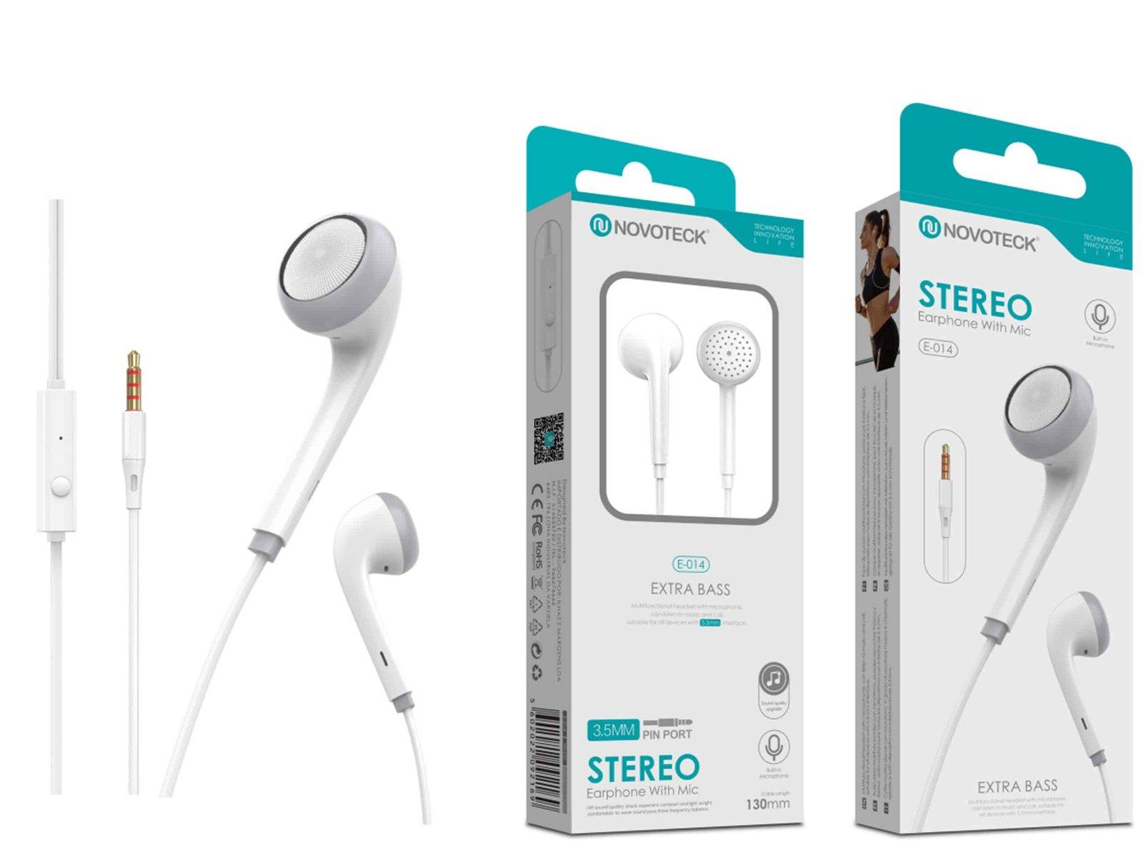 Auriculares Estéreo Branco com Extra Bass E-014