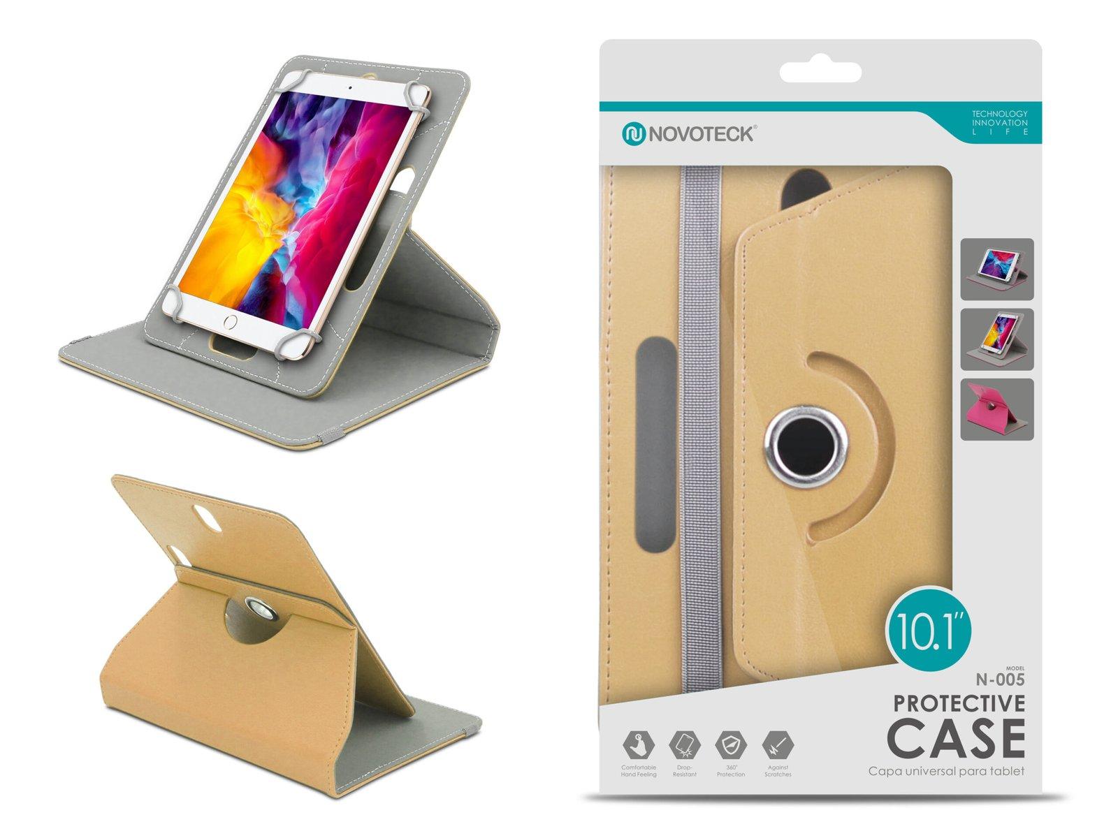 Capa Protetora Universal Dourado para Tablet de 10.1'' - N-005- Confortável, Resistente a Quedas e com Suporte Ajustável