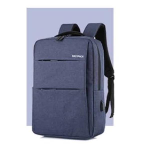 Mochila Multifuncional Azul Novoteck BAG-007 com Design Slim e Conexão USB