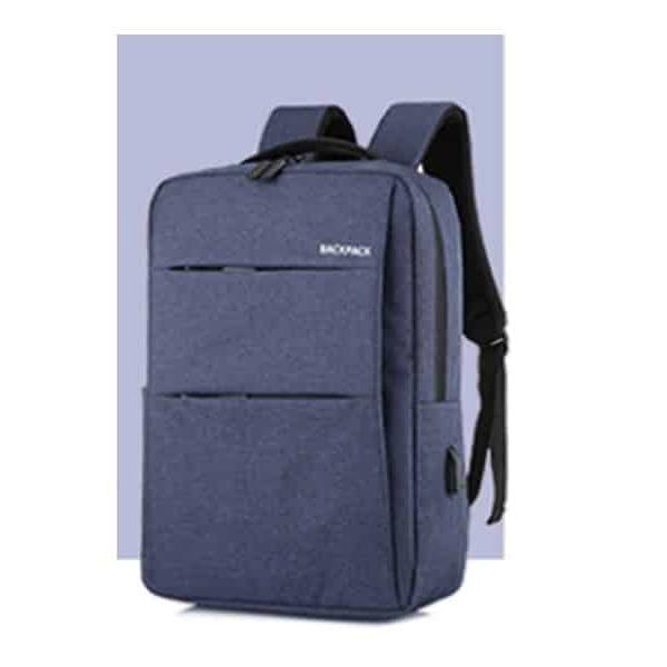 Mochila Multifuncional Azul Novoteck BAG-007 com Design Slim e Conexão USB
