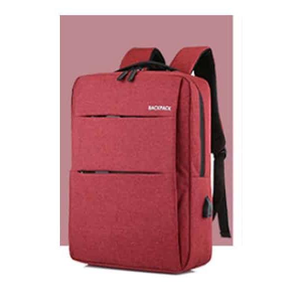 Mochila Multifuncional Vermelho Novoteck BAG-007 com Design Slim e Conexão USB