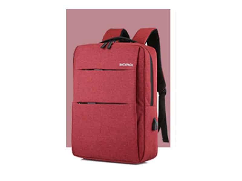 Mochila Multifuncional Vermelho Novoteck BAG-007 com Design Slim e Conexão USB