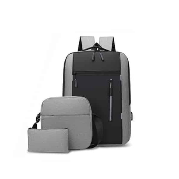 Mochila Tecnológica Cinzento Novoteck BAG-014 - Estilo e Conectividade em Cada Detalhe