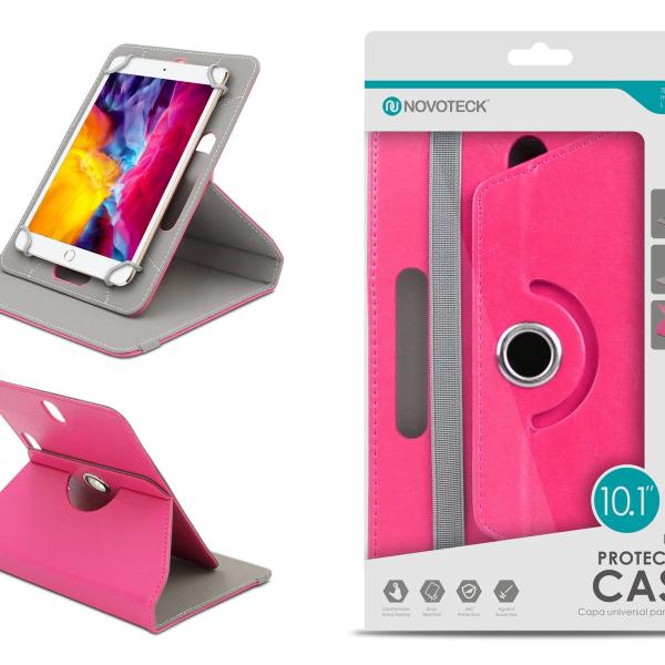 Capa Protetora Universal Cor da Rosa para Tablet de 10.1'' - N-005- Confortável, Resistente a Quedas e com Suporte Ajustável