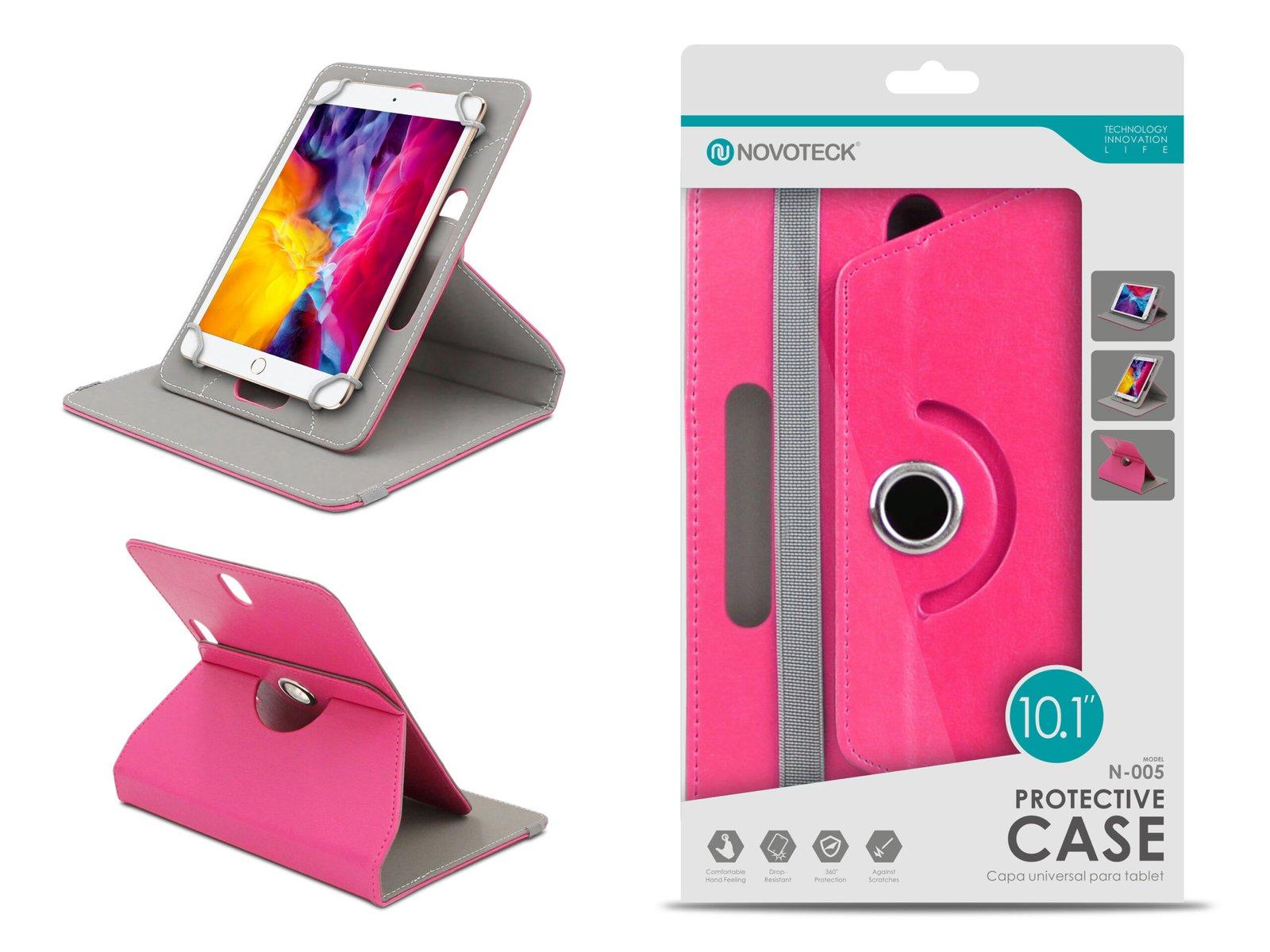 Capa Protetora Universal Cor da Rosa para Tablet de 10.1'' - N-005- Confortável, Resistente a Quedas e com Suporte Ajustável