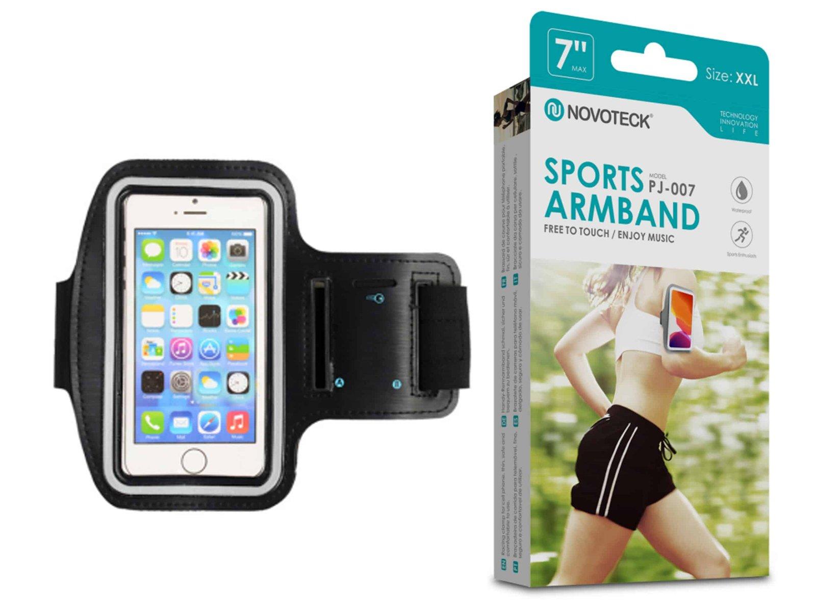 Bracelete Desportivo para Smartphone 3.5”-7.0” Negro-Confortável-Ajustável-Impermeável PJ-007