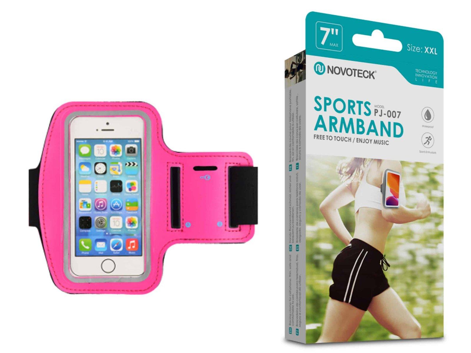 Bracelete Desportivo para Smartphone 3.5”-7.0” Rosa-Confortável-Ajustável-Impermeável PJ-007