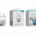 Auriculares Bluetooth TWS Branco BT-010 – Estojo de Carregamento Transparente, Design Moderno