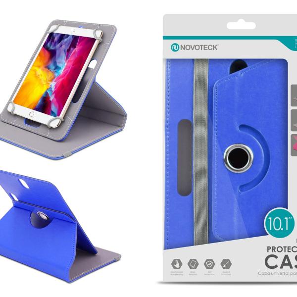 Capa Protetora Universal Azul para Tablet de 10.1'' - N-005- Confortável, Resistente a Quedas e com Suporte Ajustável