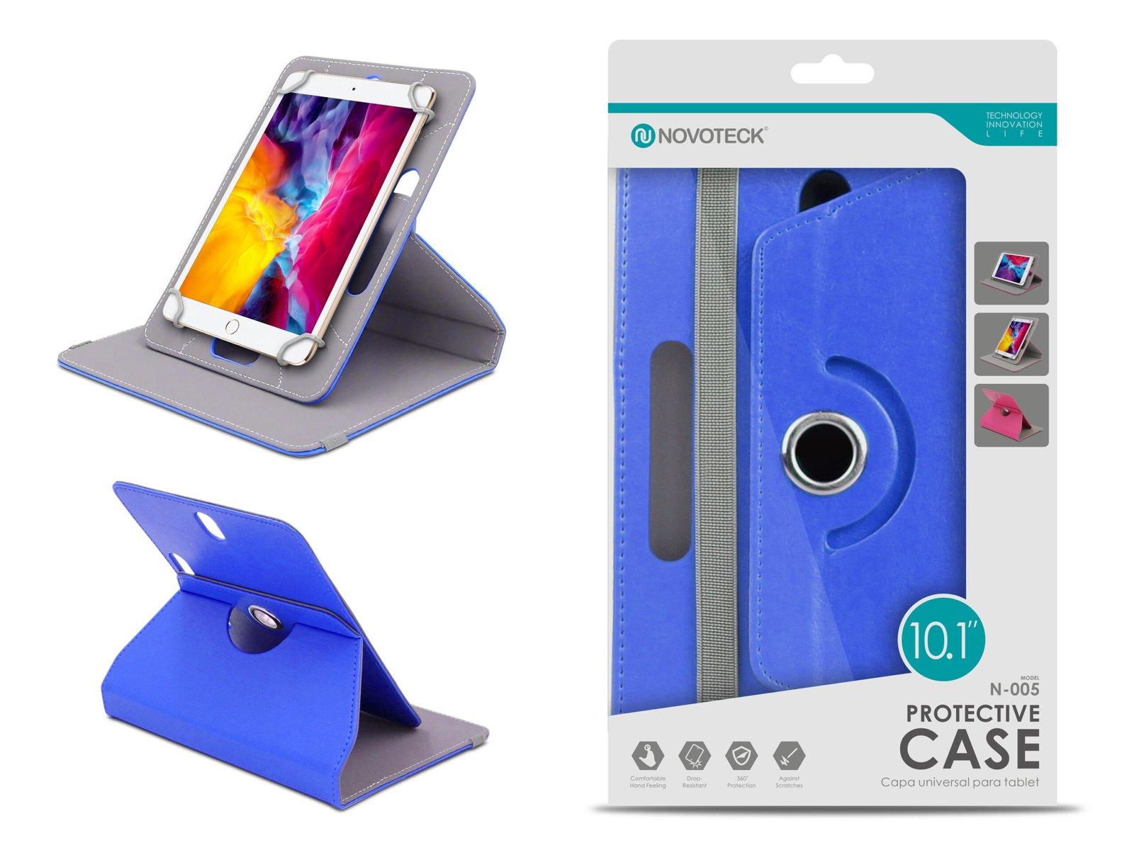 Capa Protetora Universal Azul para Tablet de 10.1'' - N-005- Confortável, Resistente a Quedas e com Suporte Ajustável