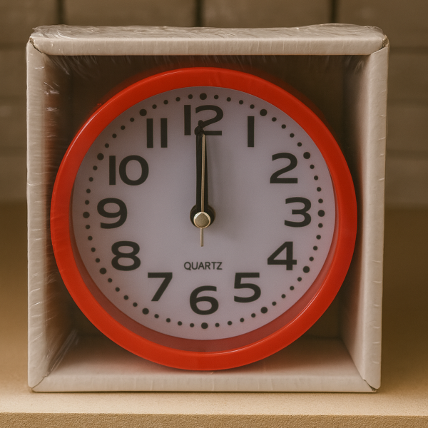 Relógio de Mesa Analógico – Vermelho (Quartzo)
